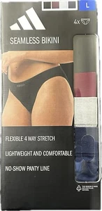 Ropa interior de bikini sin costuras Adidas paquete de 4 talla grande, elástica ligera sin mostrar. - Imagen 1 de 4