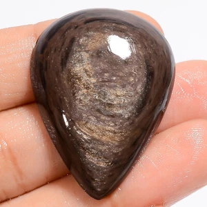Natural Golden Rainbow Obsidian Pear Cabochon Gemstone 48.5 Ct 37X27X7mm EE48294 - Picture 1 of 2