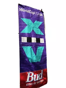 World Cup USA 94 2 Sided Banner Bud King of Beers / Striker Pup Mascot 35” x 96” - Picture 1 of 12
