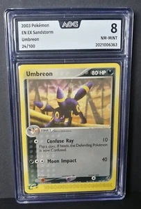 Tarjeta Pokémon Umbreon 24/100 (Nachtara Ex Sandstorm 2002) AOG 8 nm-mint PSA - Imagen 1 de 10