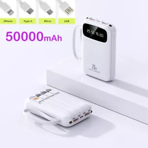 50000 mAh mini power bank caricabatterie rapido batteria portatile 4 USB per cellulare IT - Foto 1 di 19