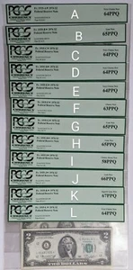 12x $2 Reserve Note 1976 Complete Collection π Star Replacement Graded PCGS - Picture 1 of 9