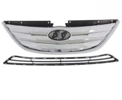 HYUNDAI SONATA For 2011-2013 Front Upper Grille Chrome & Black Lower 2pc Foto 1 de 4