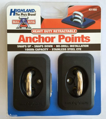 Highland  Retractable Heavy Duty Anchor Point Bull Ring for F150 Ram SierraTruck Foto 1 de 2
