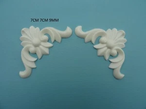 Pergaminos decorativos de esquina x 2 apliques de resina onlay muebles molduras calcomanía J01 - Imagen 1 de 4