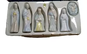 Porcelain Nativity Set Blue & White Giftco, Inc. Nib - Picture 1 of 2