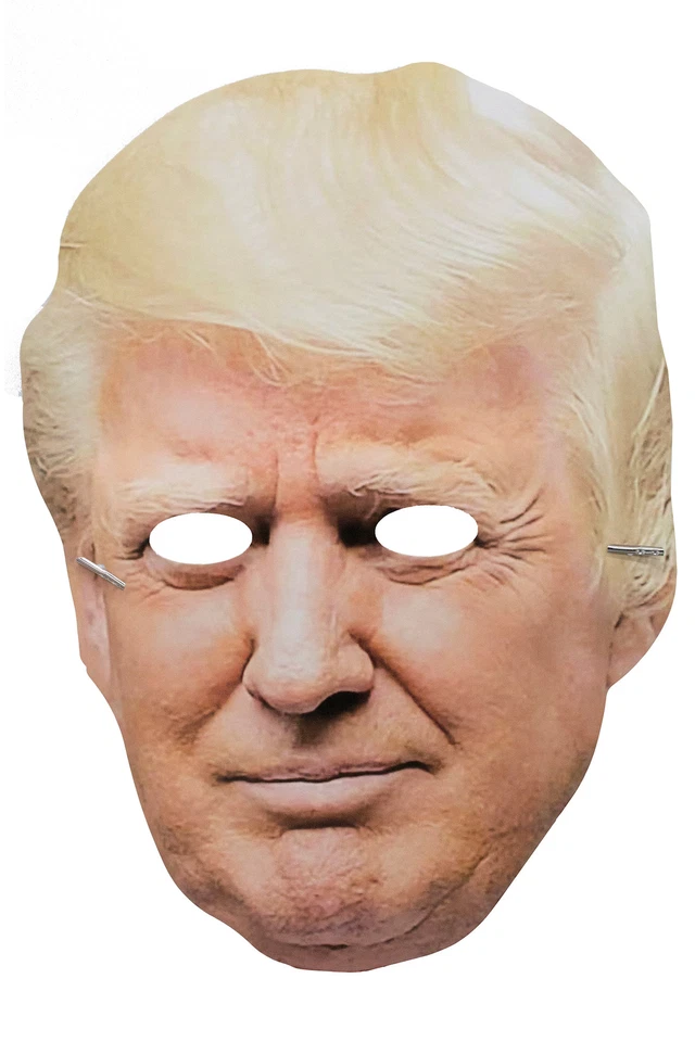 PARTY PERFECTO Donald Trump Full Face Cardboard Mask | A4 Fancy Dress | Ideal for Ladies & Men