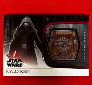 Topps Star Wars The Force Awakens Bronze Medallion Tie Fighter M-40 Kylo Ren - Bild 1 von 2