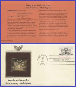 USA2 #1840 U/A GOLDEN REPLICA FDC   American Architecture Penn Academy - Picture 1 of 1