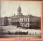 StereView SV New York City, Rathaus Vintage Foto SELTEN 1860er