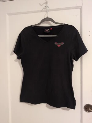 Camiseta Victory Motorcycle USA para mujer mediana 2 caras costuras rojas/grises Foto 1 de 4