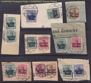 WORLD WAR I POLAND OCC. PIECES POSTMARKS-Aleksandrowo, Włocławek, Koło, Warschau - Picture 1 of 1