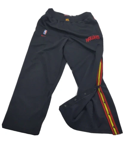 1990's Nike Men's XL Atlanta Hawks Basketball Warm Up Pants 36x32 Elastic VTG Cover