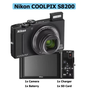 Cámara digital Nikon COOLPIX S8200 16,1 M compacta con zoom óptico 14 x negra inglesa - Imagen 1 de 12