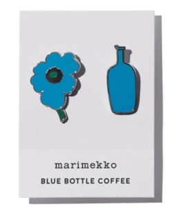 Blue Bottle Coffee Japan Marimekko Collab Enamel Pins Pin Set Unikko Limited - Picture 1 of 1