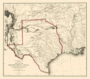 Mapa Histórico del Estado - Departamento Militar de Texas - Bien 1859 - 23 x 26,10 - Imagen 1 de 20