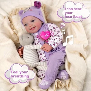 20'' Reborn Baby Dolls Leen with Heartbeat Realistic Baby Interactive Baby Dolls - Picture 1 of 8