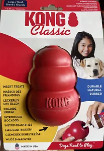 More details for kong classic red rubber treat dispenser dog food chew toy large breed enrichment