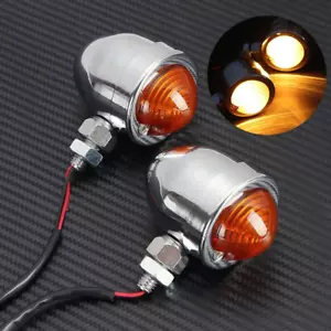 Señales de giro de bala ámbar para motocicleta 12 V para Harley Café Racer Bobber Chopper - Imagen 1 de 12