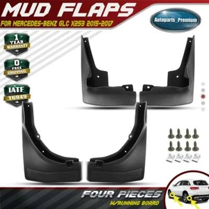4x Splash Guard Muds Flaps w/ Running Board for Mercedes-Benz GLC X253 2015-2017 - Picture 1 of 8