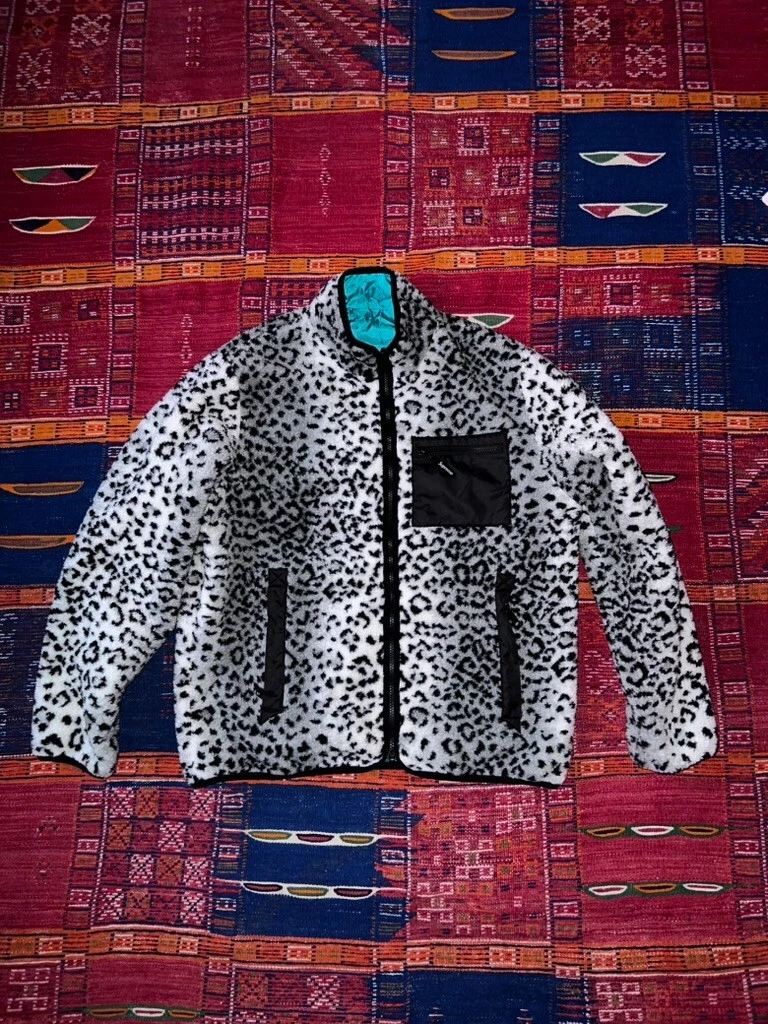 Supreme Leopard Fleece Reversible Jacket from F/W 2017 in Teal