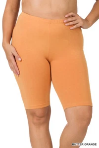 1X 2X 3X Bermuda Bike Shorts Soft Stretch Cotton Microfiber Leggings Gym Yoga - Picture 1 of 54