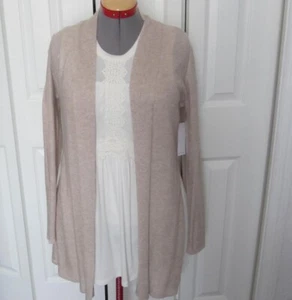Fever Pleated Back Topper Cardigan-Open Front--Size M--Beige--MSRP $68-Belk--NWT - Picture 1 of 9