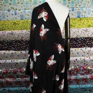 Floral Crepe Material Polyester Dress Craft Drape Costume Fabric 58" By Meter - Picture 1 of 76