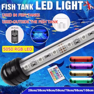 RGB Aquarium Fish Tank Aquarium Light LED Waterproof Full Spectrum Aqua Lamp - Picture 1 of 19