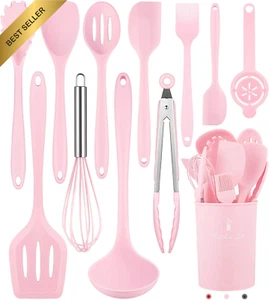 12-Piece Silicone Cooking Utensils Set Dishwasher Safe Nonstick - Picture 1 of 12