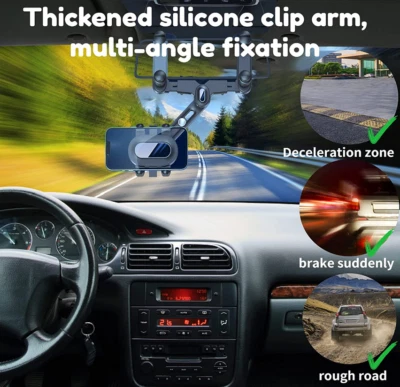 Rotatable and Retractable Car Phone Holder- Rear View Mirror Phone Holder,360° R - Image 1 of 4