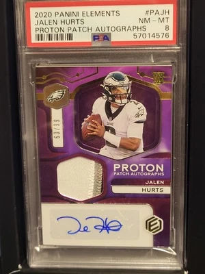 2020 Panini Elements Jalen Hurts Proton Patch Auto Rookie RC #/99 Eagles - Image 1 of 4