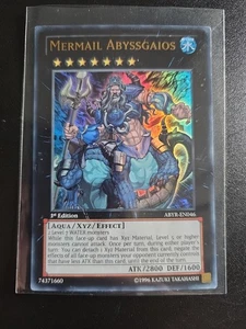 Mermail Abyssgaios Ultra Rare ABYR-EN046 1st Edition Yugioh! Crease - Picture 1 of 2