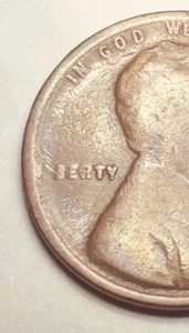 💥 1916 P Lincoln Cent Wheat Penny Grease Struck ? ERROR “liberty” - Picture 1 of 10