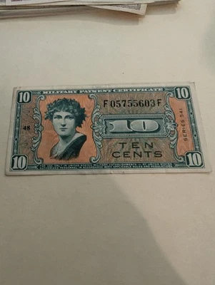 Series 541 (10 Cents) 1st Printing Military Payment Certificate PMG 55 AU-S852-1 - Image 1 of 2