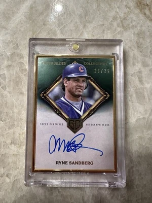 2023 Topps Gilded Ryne Sandberg Emerald Framed Hall of Famers Auto /25 Card SP - Image 1 of 4