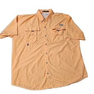 Camisa Columbia PFG Bahama Manga Corta Para Hombre Talla XL Pesca Naranja Brillante - Imagen 1 de 6