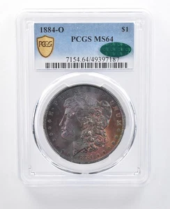 1884-O Morgan Silver Dollar MS64 PCGS CAC Rainbow Tone *8031 - Picture 1 of 3