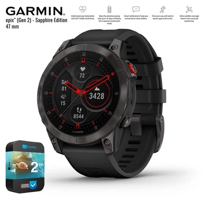 Reloj inteligente Garmin epix Gen 2 Sapphire 47 mm negro titanio paquete de garantía de 2 años Foto 1 de 4