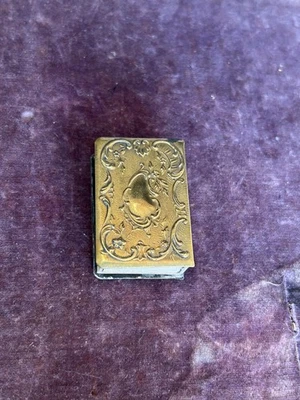 Porte boite d'allumette - métal doré - Photo 1/4