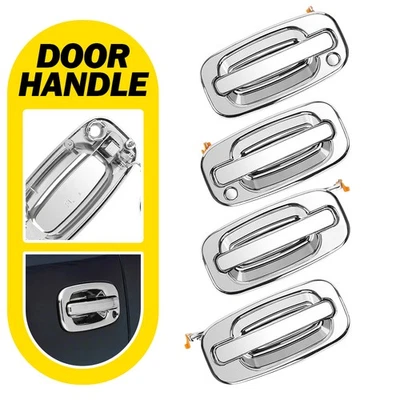4x Manija cromada de puerta exterior delantera trasera para Cadillac Escalade ESV EXT 2003-2006 Foto 1 de 4