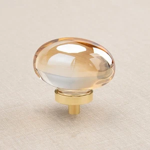 8 Pack Champagne Crystal Cabinet Knobs, Gold Cabinet Glass Knobs for Dresser ... - Picture 1 of 6
