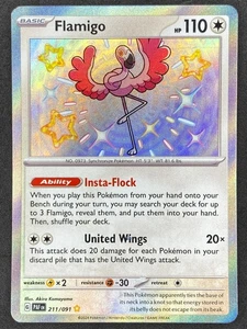 Pokémon Flamigo Shiny 211/091 PAF Paldean Fates NM - Picture 1 of 2