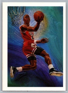 1989-90 NBA Hoops Illustrations Bulls Team Card Michael Jordan #358 - Picture 1 of 2