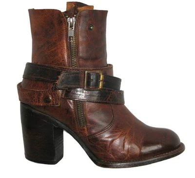 De Colección Freebird by Steven BAMA Grueso Cuero Botines Mujer Talla 6 Cremallera Lateral Foto 1 de 4