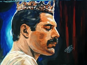 acrilyc portrait poster of Freddie Mercury, Queen, handmade - Picture 1 of 3