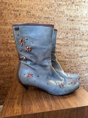 Miss Sixty Vintage Boots Size 39 Blue Leather Made In Italy - Image 1 of 4
