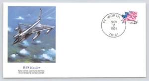 B-58 Hustler FDC Cachet Fellows Ferguson Art Fleetwood c1991 Fort Worth, Texas - Picture 1 of 5