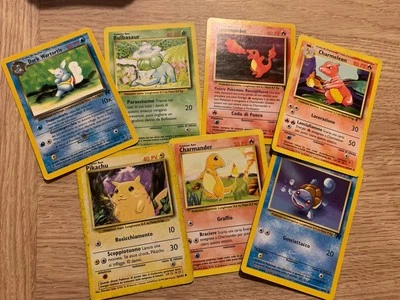 Pokémon Cards Wotc - Base Set Starters - Italian - Charmander Pikachu Bulbasaur - Image 1 of 4