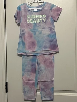 Conjunto de 2 Peças PJ Bela Adormecida Children's Place Girls Pastel Tie-Dye Tamanho XS 4 - Imagem 1 de 3